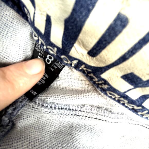 Beau Dawson Sound Style Jogger Denim Shorts  8 women's blue New York Bermuda - Picture 6 of 8